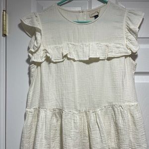 Universal Thread off-white blouse with puff sleeve